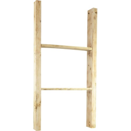 Ekena Millwork 19"W x 36"H x 3 1/2"D Vintage Farmhouse 2 Rung Ladder, Barnwood Decor Collection, Natural Barnwood DECR019X036X04LDRUF
